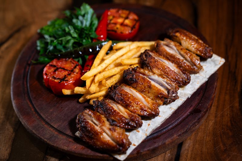 Coal-Roasted Chicken — half roasted chicken